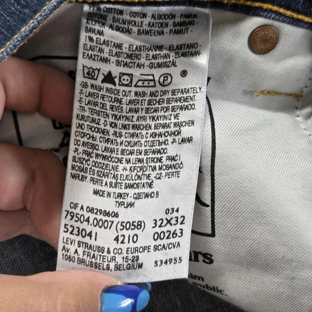 Vintage‎ Levis 504 Jeans Mens 32x32 Blue Straight Engineered Dark Wash Zip Fly